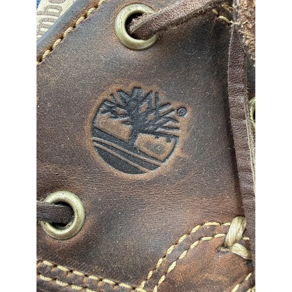 Timberland Boat Shoes Mens Size 15 Brown Leather Nautical Loafers Classic Laced